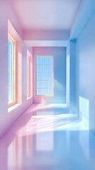 Aufkleber - Bright Sunlit Room with Large and Colorful Light Reflections Creating a Calm Inviting Atmosphere in Modern Interior Design