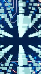 Poster - Animation of data processing over blue background
