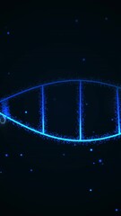 Poster - Animation of medical data processing and processor socket over dark background