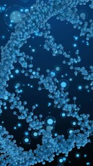 Poster - Animation of dna over blue dots on navy background