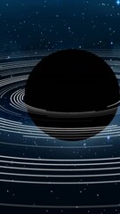 Poster - Animation of black planet in navy space