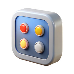 Fototapete - Button ui design mockup interface element app icon color round shape 3d render illustration design