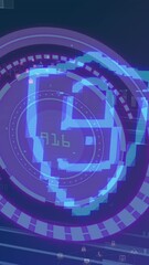 Poster - Animation of scope scanning with padlock icon over data processing