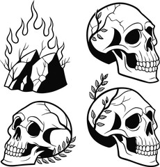 Aufkleber - a striking vector illustration of a skull and crossbones, a classic symbol of death and danger, perf