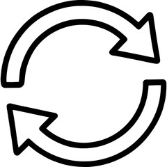 Poster - Circular arrows showing rotation outline icon vector