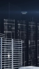 Poster - 3D building models against blue background