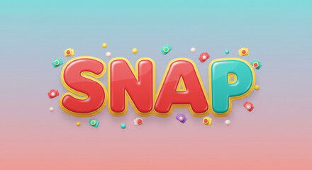 Poster - Colorful 3D SNAP Word Art Fun, Playful Typography Design