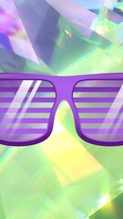 Poster - Animation of purple glasses icon over crystal