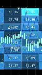 Poster - Animation of financial data processing on screens over black background