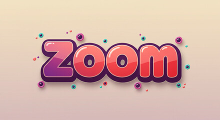 Poster - Colorful Zoom Text Effect  Fun, Playful 3D Typography Design