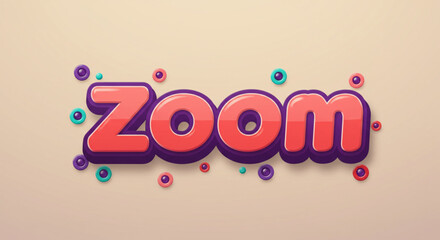 Poster - Bold Zoom Text Effect  Vibrant 3D Style Typography Design