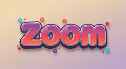 Fototapete - Colorful 3D Zoom Text Effect  Vibrant and Playful Typography Design
