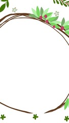 Poster - Animation of circle frame with copy space and christmas decorations on white background