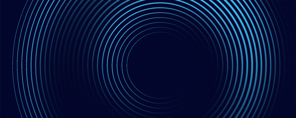 Aufkleber - Blue abstract background with spiral circle lines, technology futuristic template. Vector illustration.