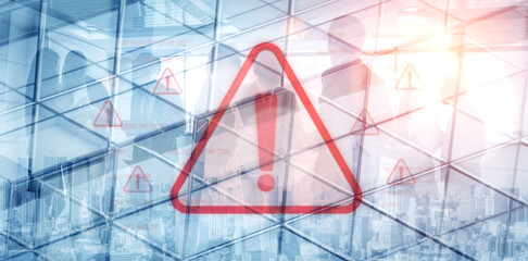 Poster - Cybersecurity alert warning showing red cyber for data breach, network threat, and cyber security system vulnerability with emphasis on security risk, caution, digital protection Vouch