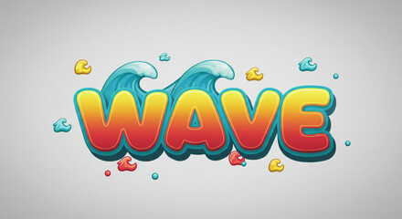 Poster - Vibrant Ocean Wave Text Effect  Summery Design Element