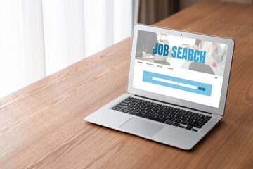 Fototapete - Online job search on modish website for worker to search for job opportunities on the recruitment internet network