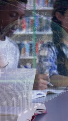 Poster - Animation of data processing binary coding over students in classroom