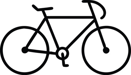 Poster - Outline icon of a classic bicycle side view isolated on transparent background