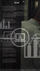 Poster - Digital animation showcases data security in global business technology.