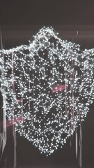 Fototapete - animation of network of connections forming shield symbol over glowing screens processing data