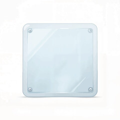 Poster - Sleek transparent panel design on white background, minimalist aesthetics