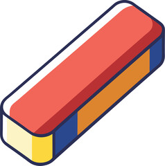 Poster - A single pink eraser with a subtle shadow isolated on transparent background