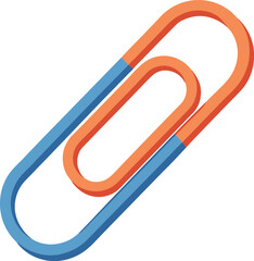 Poster - Classic metal paper clip stationery office supply isolated on transparent background