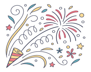 Fototapete - This set comprises hand drawn flat icons featuring colorful lines, both straight and curly, that include directional points, springs, and an assortment of symbols