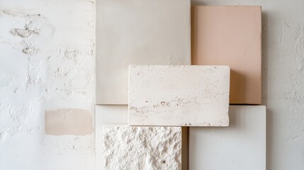 Poster - Colorful texture panels arranged on a wall for interior design inspiration and creativity in a modern space