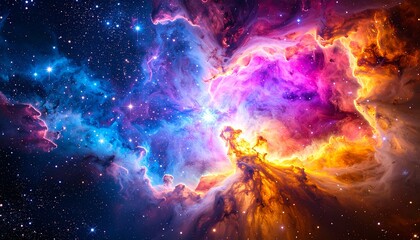 Wall Mural - vibrant colorful nebula with sparkling stars in deep space