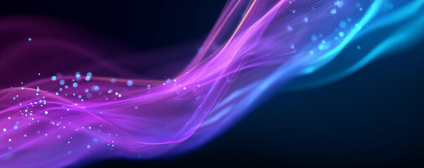 Poster - Colorful abstract light waves create a captivating visual display against a dark background in a digital art exploration showcasing vibrant hues Generative AI