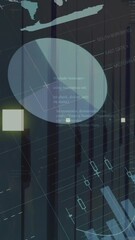 Poster - Animation of infographic interface and computer language over data server room