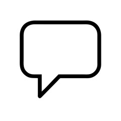 Rounded Speech Bubble Icon – Minimal Outline:
Minimal rounded speech bubble icon—perfect for messaging apps, social platforms, and communication UIs.
