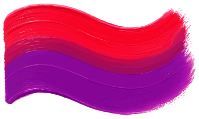 Poster - Abstract wave of red and purple paint strokes on a white background creating a colorful design.