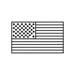 Fototapete - Simple outline illustration of the American flag, showing stars and stripes.