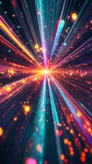 Poster - Vibrant explosion of colorful lights in a mesmerizing cosmic display