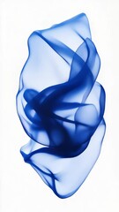 Poster - Flowing blue smoke against white background in abstract composition