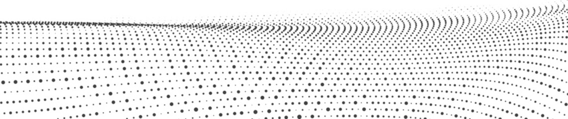 Wall Mural - abstract flowing mesh dot wave pattern for website banner or hero section design