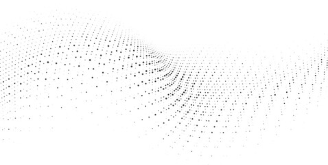 Wall Mural - flowing mesh dot wave line background for website hero banner or landing page