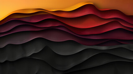 Poster - Abstract wave pattern in warm colors blending smoothly, creating dynamic visual experience that evokes emotion and depth