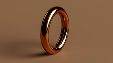 Poster - Shiny, isolated floating ring on clean, neutral background, showcasing its smooth surface and elegant design