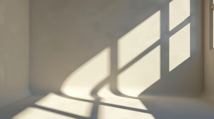 Poster - soft curve of wall blending into ceiling in white creates serene atmosphere, with shadows from windo