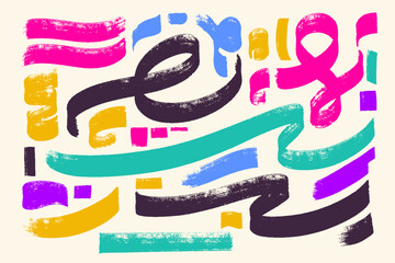 Poster - Abstract hand drawn grunge elements. Textured linear element set. Abstract geometric shapes and bold brush lines vector collection.