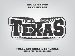 Poster - Texas retro style editable text effect for vintage vector