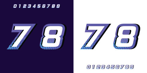 Leinwandbilder - Racing number 78 in purple and halftone on white and black background