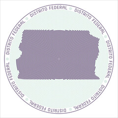 Poster - Distrito Federal round logo design. State shape build of rings. Distrito Federal text around the state. Vector Illustration.