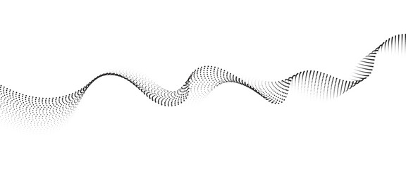 Aufkleber - Flowing Dot Wave halftone gradient pattern on transparent background	
