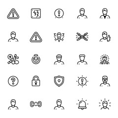 Unique and high quality Risk and Crisis management line icon set