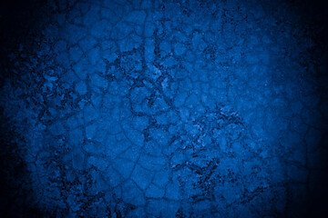 Poster - Old wall pattern texture cement blue dark abstract  blue color design are light with black gradient background.